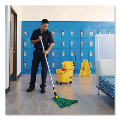 Gripper Aluminum Mop Handle, 1.13" dia x 60", Gray/Yellow
