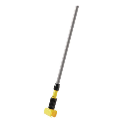 Gripper Fiberglass Mop Handle, 1" dia x 54", Black/Yellow