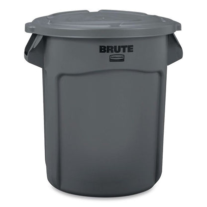 BRUTE Self-Draining Flat Top Lids for 20 gal Round BRUTE Containers, 19.88" Diameter, Gray
