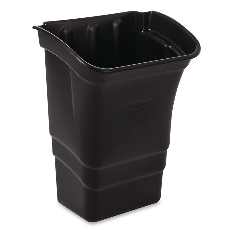 Optional Utility Cart Refuse/Utility Bin, 8 gal, Polyethylene, Black