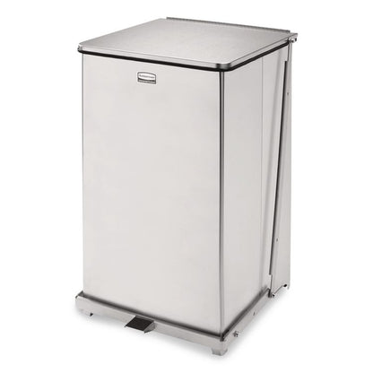 Defenders Heavy-Duty Steel Step Can, 25 gal, Stainless Steel, Stainless Steel