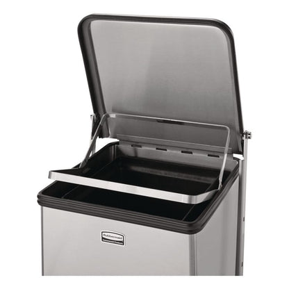Defenders Heavy-Duty Steel Step Can, 25 gal, Stainless Steel, Stainless Steel