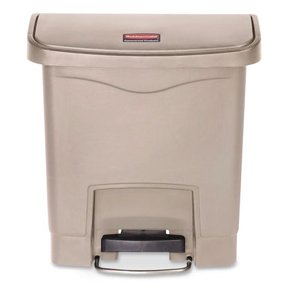 Streamline Resin Step-On Container, End Step Style, 4 gal, Resin, Beige