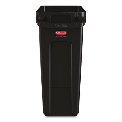 Slim Jim with Venting Channels, 16 gal, Plastic, Black
