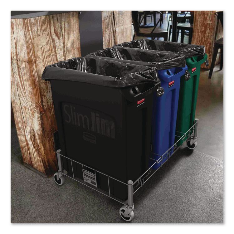 Slim Jim with Venting Channels, 16 gal, Plastic, Black