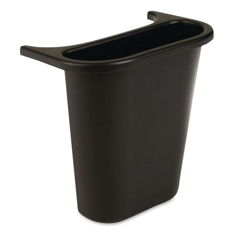 Saddle Basket Recycling Bin, Plastic, Black