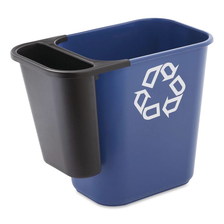Saddle Basket Recycling Bin, Plastic, Black