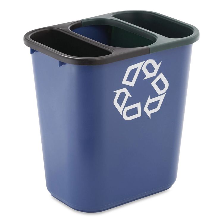 Saddle Basket Recycling Bin, Plastic, Black
