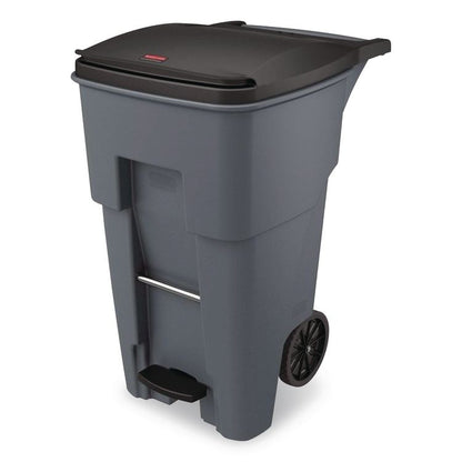 Brute Step-On Rollouts, 65 gal, Metal/Plastic, Gray