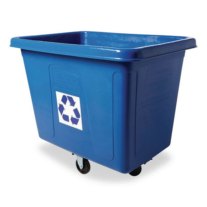 Recycling Cube Truck, 120 gal, 500 lb Capacity, Polyethylene, Blue