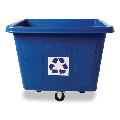 Recycling Cube Truck, 120 gal, 500 lb Capacity, Polyethylene, Blue