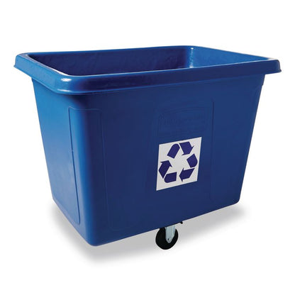 Recycling Cube Truck, 120 gal, 500 lb Capacity, Polyethylene, Blue