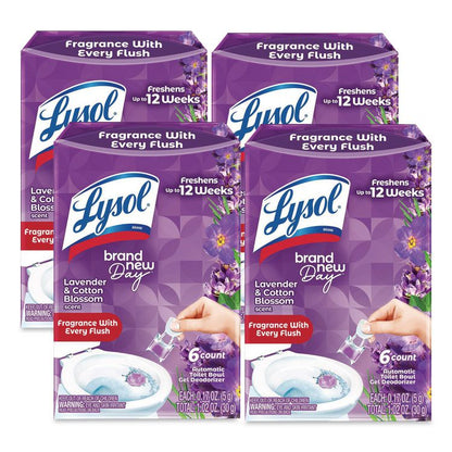 Click Gel Automatic Toilet Bowl Cleaner, Lavender and Cotton Blossom, 6/Box, 4 Boxes/Carton