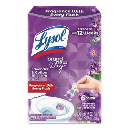 Click Gel Automatic Toilet Bowl Cleaner, Lavender and Cotton Blossom, 6/Box, 4 Boxes/Carton