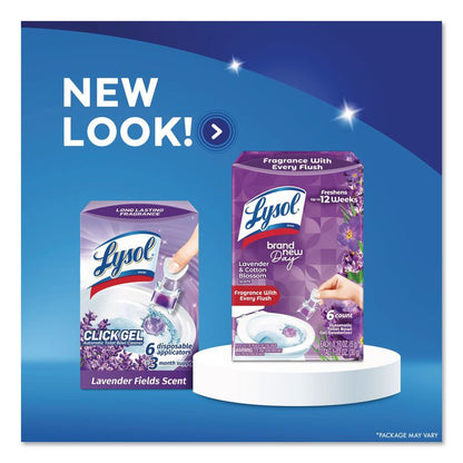 Click Gel Automatic Toilet Bowl Cleaner, Lavender and Cotton Blossom, 6/Box, 4 Boxes/Carton