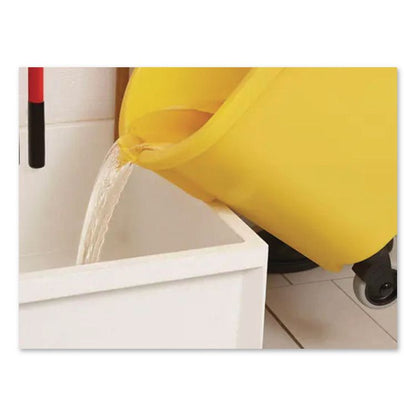 WaveBrake Institution Bucket and Wringer Combos, Down-Press, 35 qt, Yellow