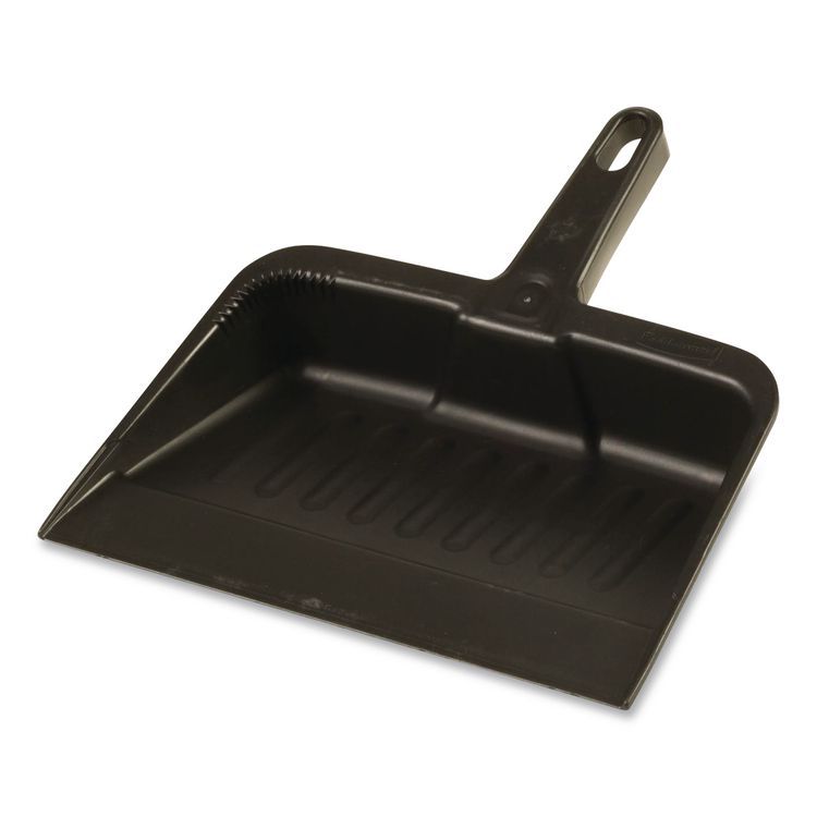 Heavy-Duty Dustpan, 8.25 x 12.25 , Polypropylene, Charcoal