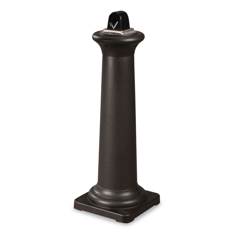 GroundsKeeper Tuscan Receptacle, 22.05 gal, 13 dia x 38.38h, Black