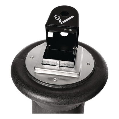 GroundsKeeper Tuscan Receptacle, 22.05 gal, 13 dia x 38.38h, Black