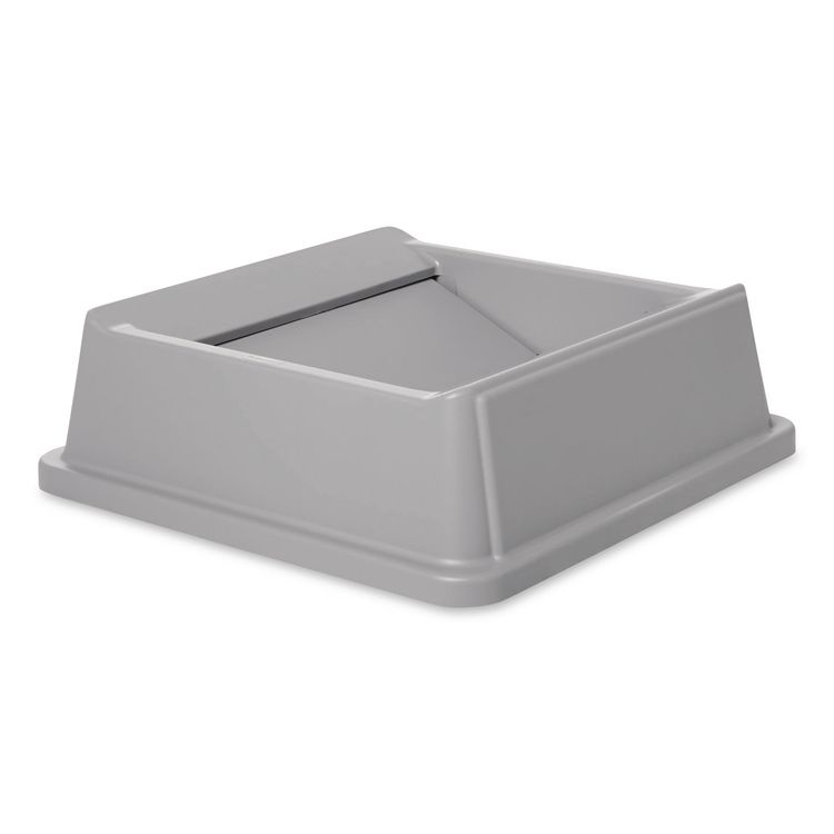 Untouchable Square Swing Top Lid, Plastic, 20.13w x 20.13d x 6.25h, Gray