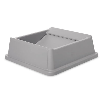 Untouchable Square Swing Top Lid, Plastic, 20.13w x 20.13d x 6.25h, Gray