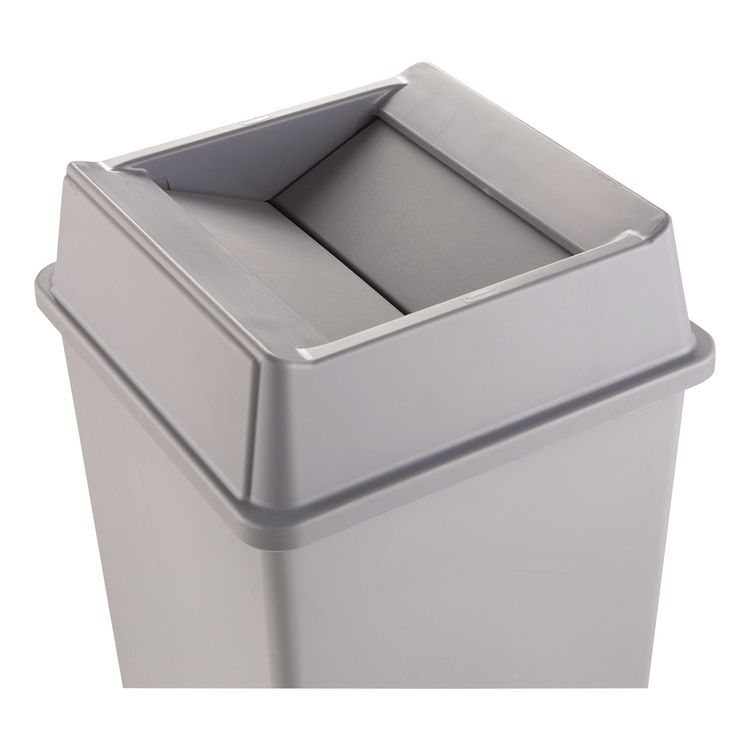 Untouchable Square Swing Top Lid, Plastic, 20.13w x 20.13d x 6.25h, Gray