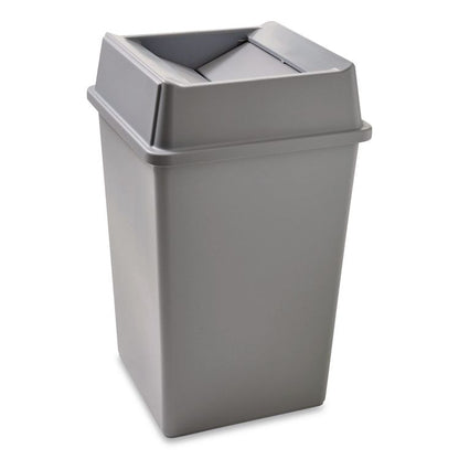 Untouchable Square Swing Top Lid, Plastic, 20.13w x 20.13d x 6.25h, Gray