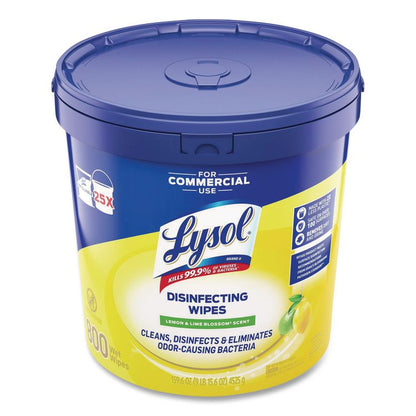 Professional Disinfecting Wipe Bucket, 1-Ply, 6 x 8, Lemon and Lime Blossom, White, 800 Wipes
