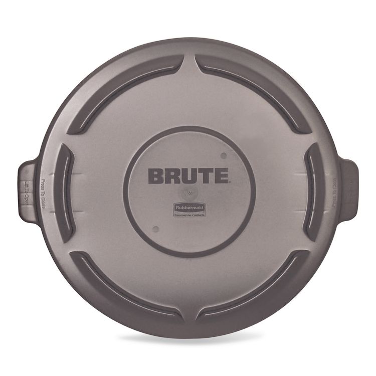 BRUTE Self-Draining Flat Top Lids for 20 gal Round BRUTE Containers, 19.88" Diameter, Gray