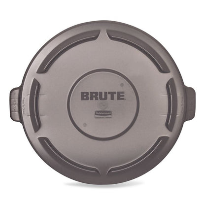 BRUTE Self-Draining Flat Top Lids for 20 gal Round BRUTE Containers, 19.88" Diameter, Gray