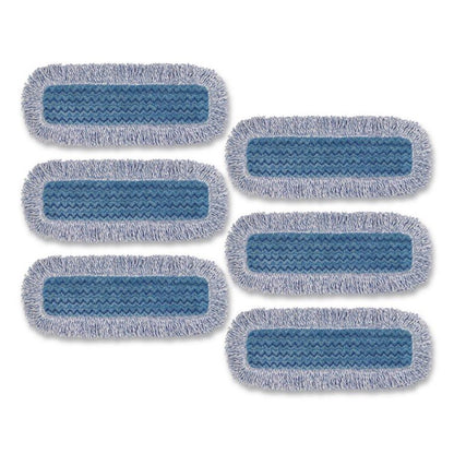 High Absorbency Mop Pad, Nylon/Polyester Microfiber, 18" Long, Blue