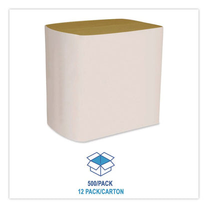 Interfold Napkins, 1-Ply, 8.8 x 6.3, Kraft, 500/Pack, 12 Packs/Carton