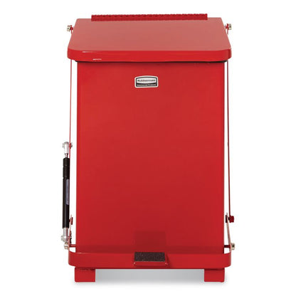 Defenders Heavy-Duty Steel Step Can, 4 gal, Steel, Red
