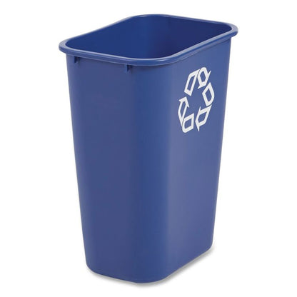 Deskside Recycling Container with Symbol, Large, 41.25 qt, Plastic, Blue