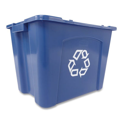 Stacking Recycle Bin, 14 gal, Polyethylene, Blue