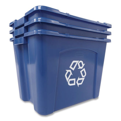 Stacking Recycle Bin, 14 gal, Polyethylene, Blue