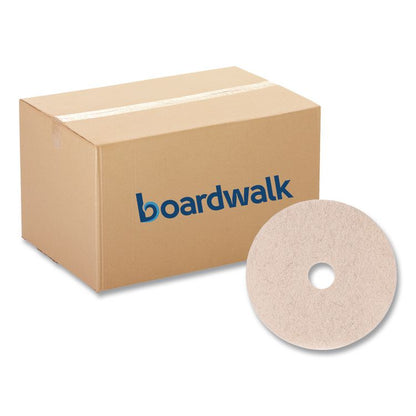 Natural Hog Hair Burnishing Floor Pads, 21" Diameter, Tan, 5/Carton