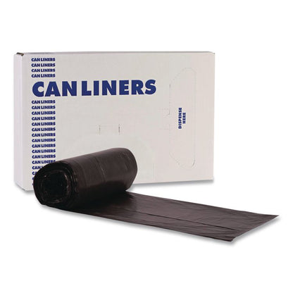 High-Density Can Liners, 45 gal, 22 mic, 40 x 48, Black, Perforated Roll, 150/Carton