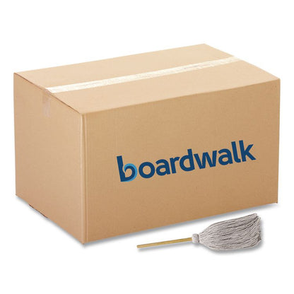 Cotton Deck Mop, #20 White Cotton Head, 50" Wood Handle, 12/Carton