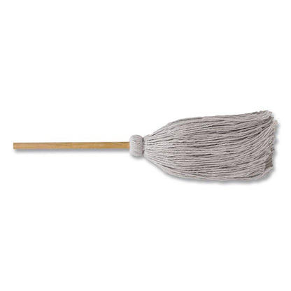 Cotton Deck Mop, #20 White Cotton Head, 50" Wood Handle, 12/Carton