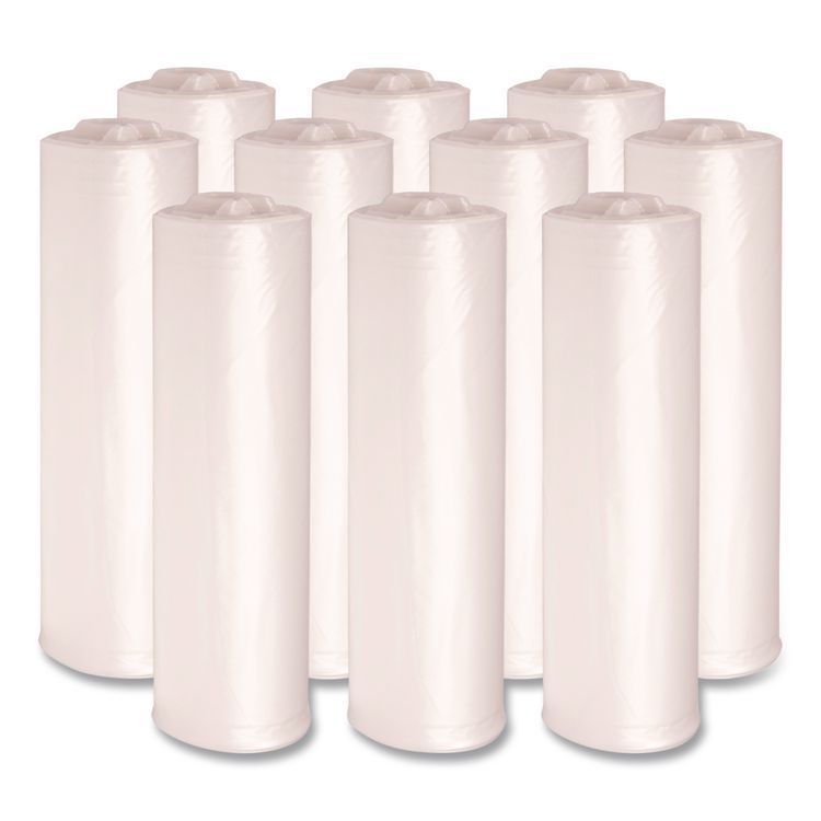 High-Density Can Liners, 45 gal, 11 mic, 40" x 46", Natural, Perforated Roll, 25 Bags/Roll, 10 Rolls/Carton