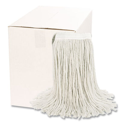 Cut-End Wet Mop Head, Cotton, #16, White, 12/Carton
