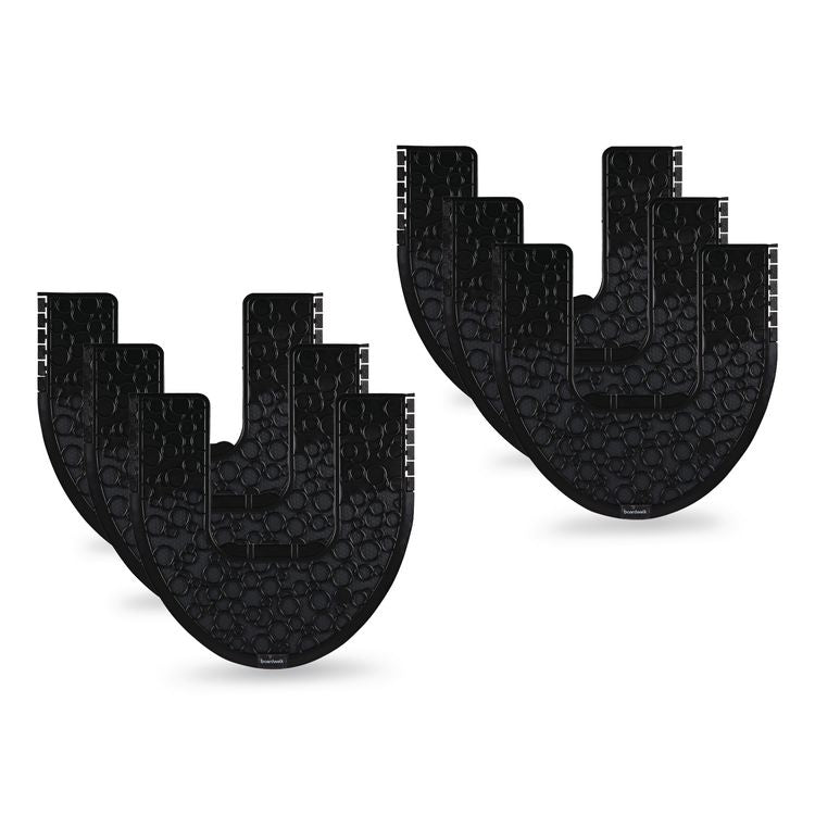 Commode Mat 2.0 Disposable Toilet Floor Mat, U-Shaped, Black/Gray Non-Slip Surface, 22" x 22", 6/Carton