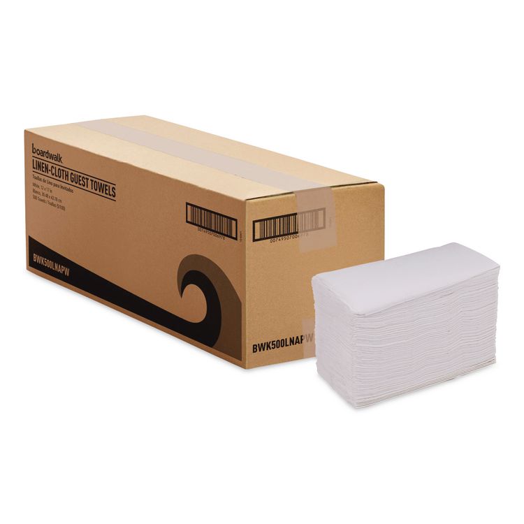 Guest Towels, 1-Ply, 12 x 17, White, 100/Pack, 5 Packs/Carton