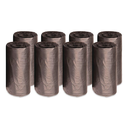 High-Density Can Liners, 60 gal, 14 mic, 38" x 58", Black, Perforated Roll, 25 Bags/Roll, 8 Rolls/Carton