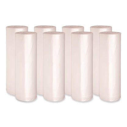 High-Density Can Liners, 60 gal, 14 mic, 38" x 58", Natural, Perforated Roll, 25 Bags/Roll, 8 Rolls/Carton