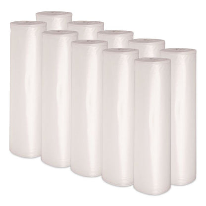 Recycled Low-Density Polyethylene Can Liners, 60 gal, 1.75 mil, 38" x 58", Clear, Perforated, 10 Bags/Roll, 10 Rolls/Carton