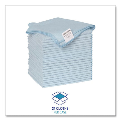 Microfiber Cleaning Cloths, 16 x 16, Blue, 24/Pack