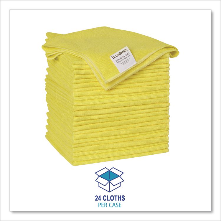 Microfiber Cleaning Cloths, 16 x 16, Yellow, 24/Pack