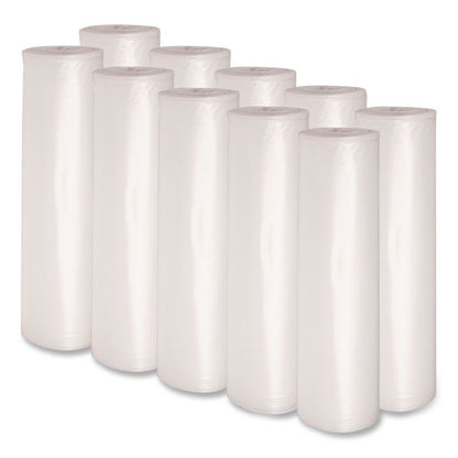 Recycled Low-Density Polyethylene Can Liners, 33 gal, 1.1 mil, 33" x 39", Clear, Perforated, 10 Bags/Roll, 10 Rolls/Carton